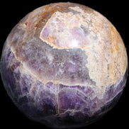 Chevron Fantasy Amethyst sphere 1424g in sunlight - Rocks and Things Store