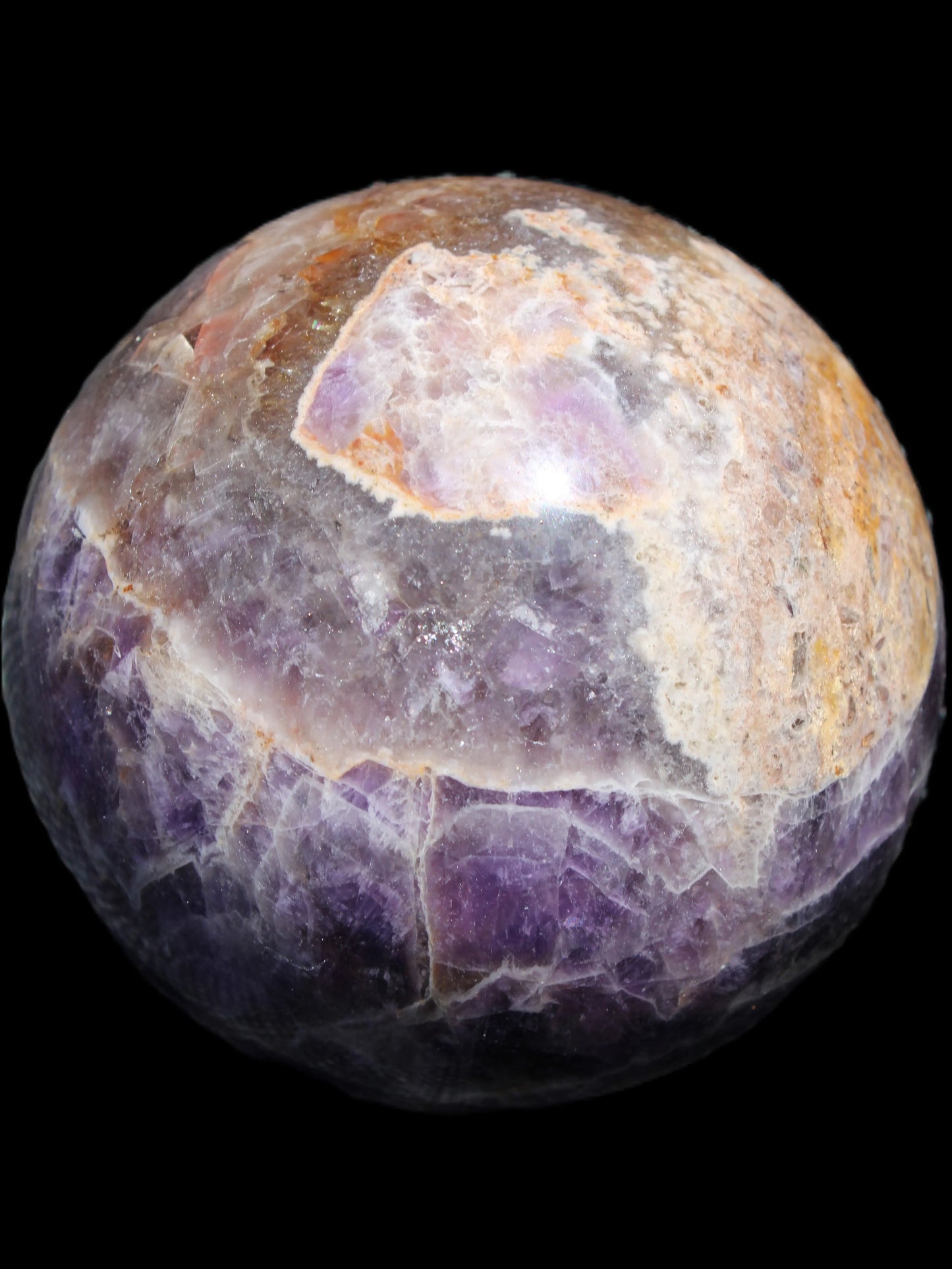 Chevron Fantasy Amethyst sphere 1424g Rocks and Things