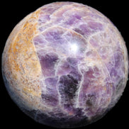 Chevron Fantasy Amethyst sphere 1424g in sunlight - Rocks and Things Store