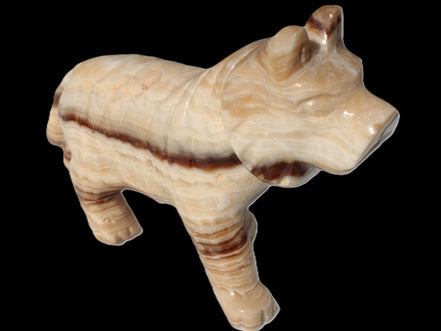 Chocolate Calcite hand-carved Wolf 572g Rocks and Things