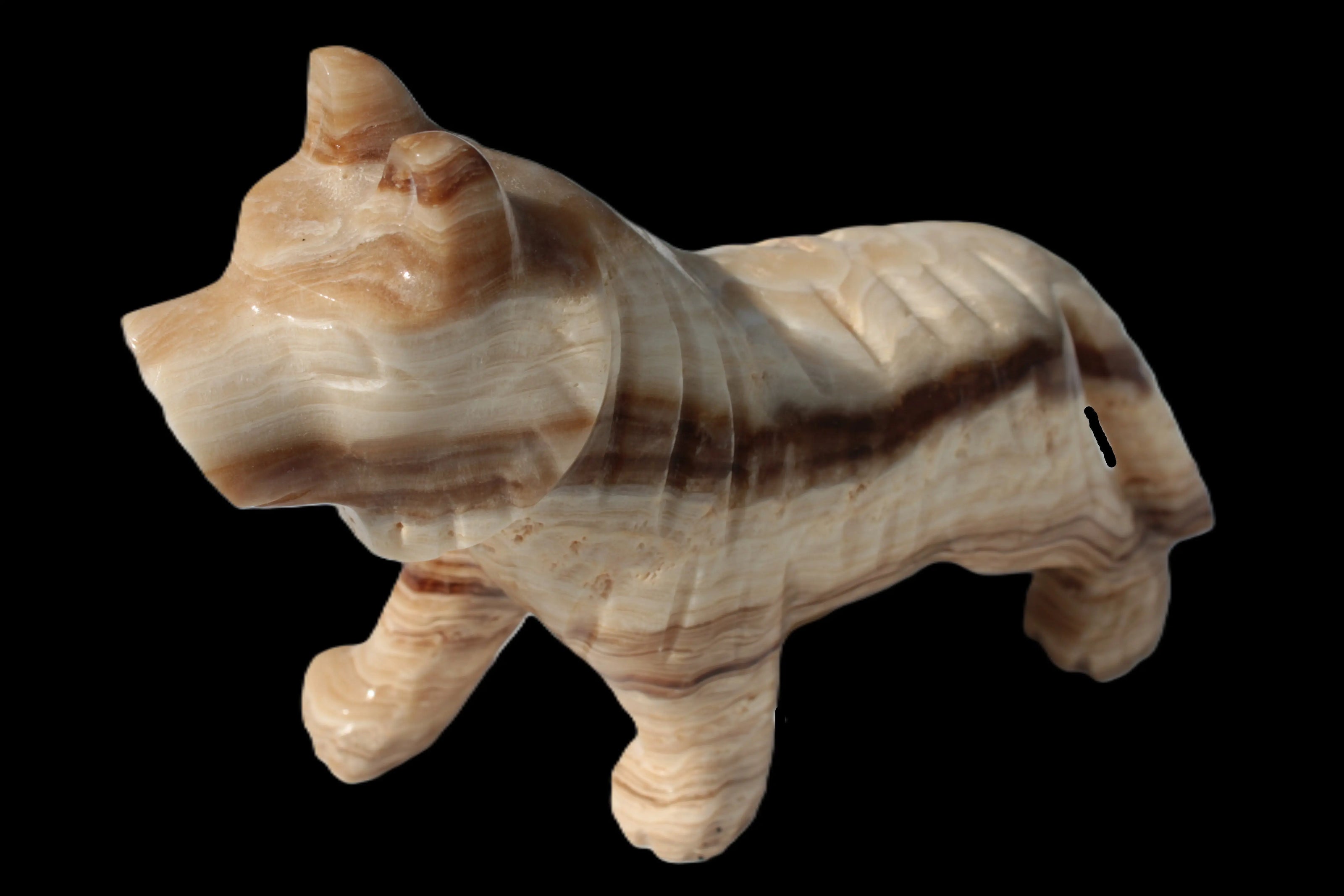 Chocolate Calcite hand-carved Wolf 572g Rocks and Things
