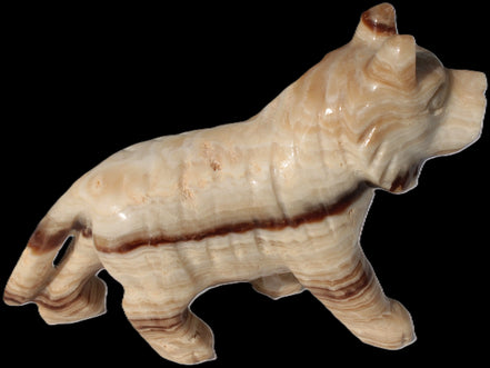 Chocolate Calcite hand-carved Wolf 572g Rocks and Things