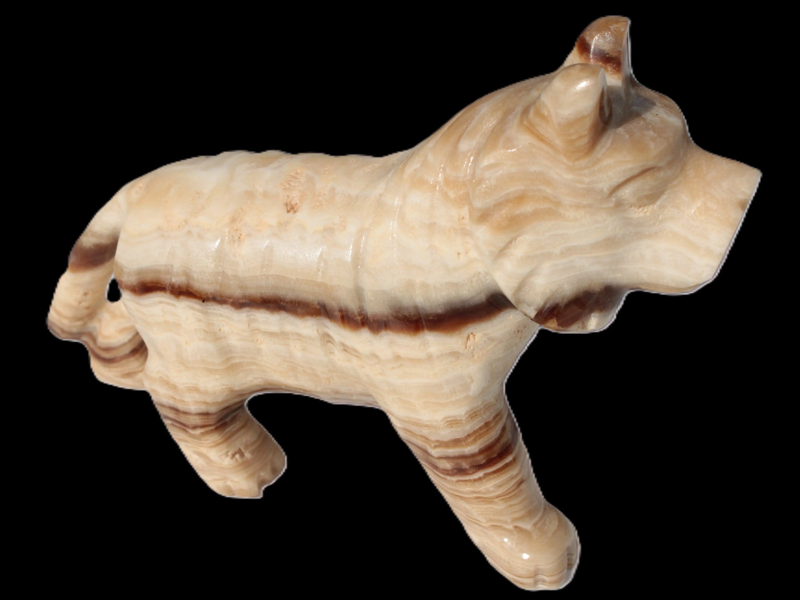Chocolate Calcite hand-carved Wolf 572g Rocks and Things