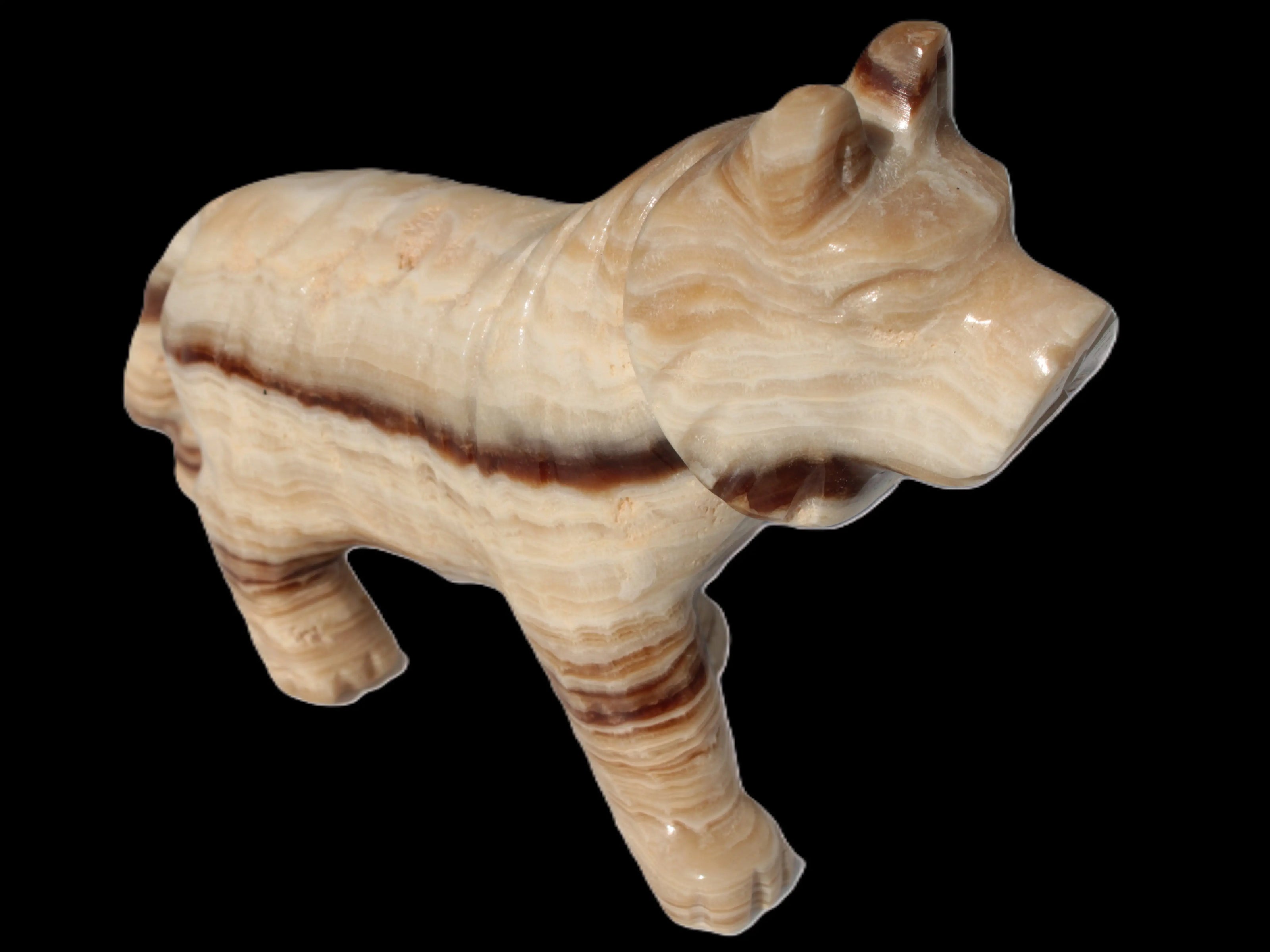Chocolate Calcite hand-carved Wolf 572g Rocks and Things