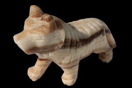 Chocolate Calcite hand-carved Wolf 572g Rocks and Things