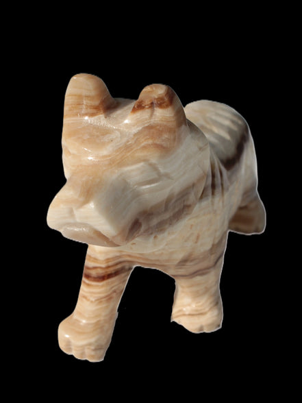 Chocolate Calcite hand-carved Wolf 572g Rocks and Things