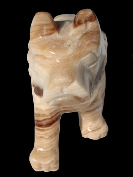 Chocolate Calcite hand-carved Wolf 572g Rocks and Things