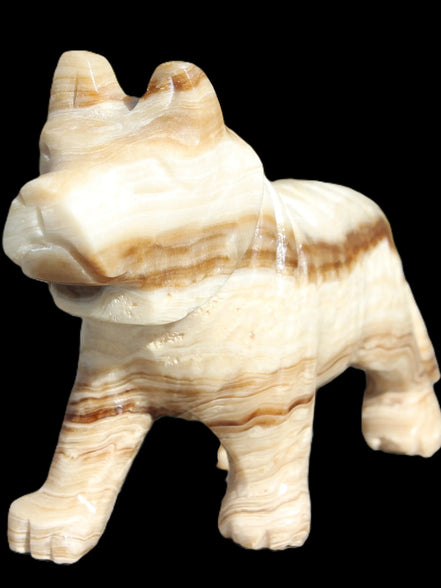 Chocolate Calcite hand-carved Wolf 572g Rocks and Things