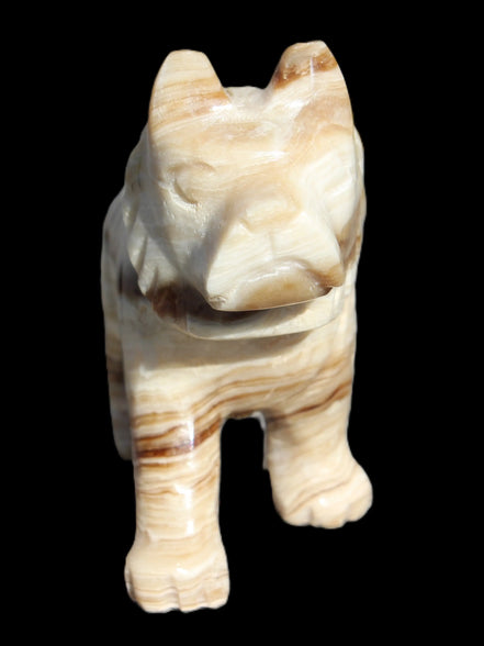 Chocolate Calcite hand-carved Wolf 572g Rocks and Things