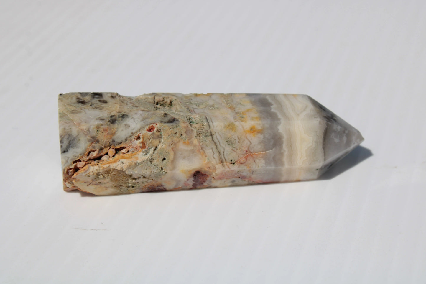 Claybank Agate Marquise wand 59g Rocks and Things