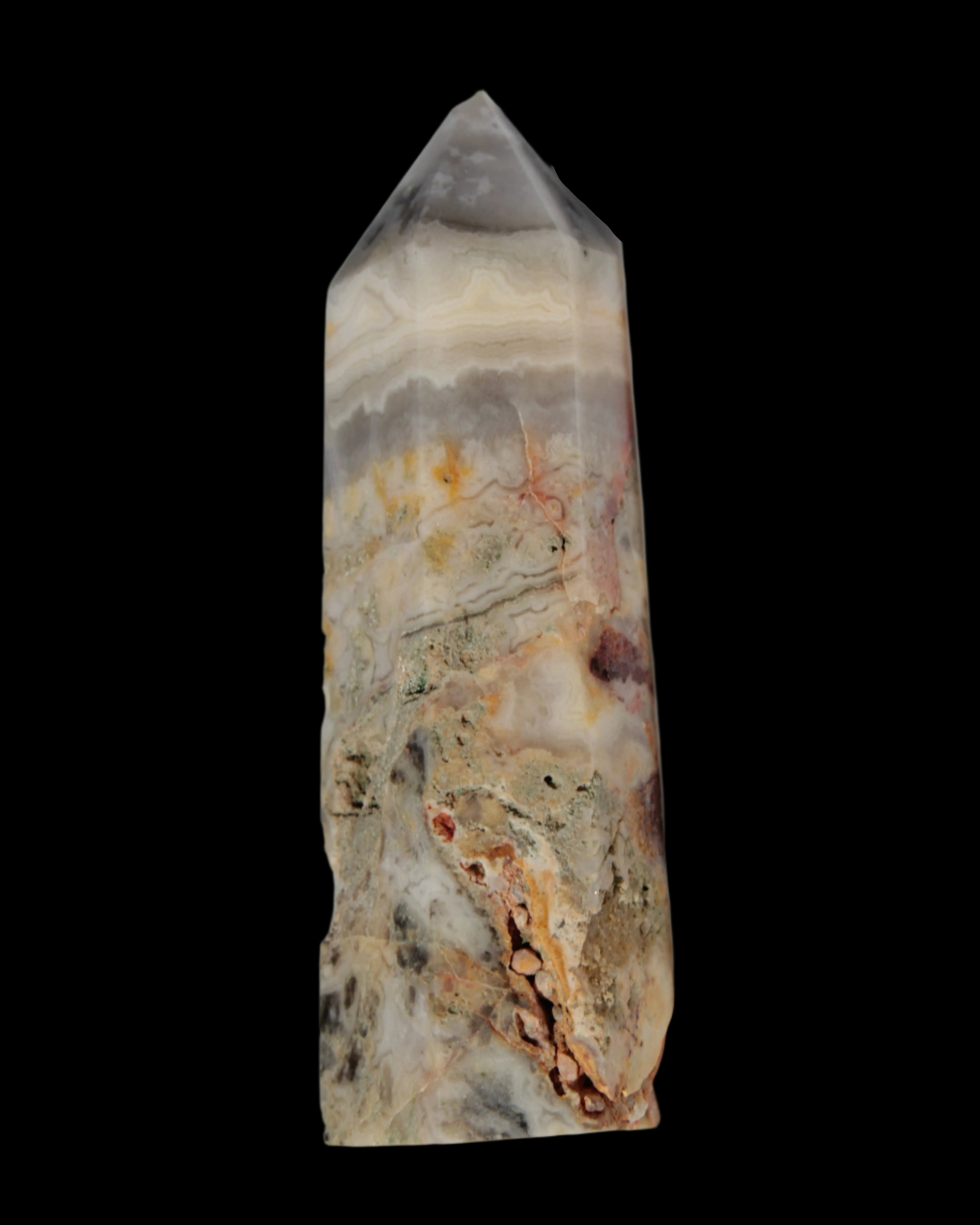 Claybank Agate Marquise wand 59g - Rocks and Things Store