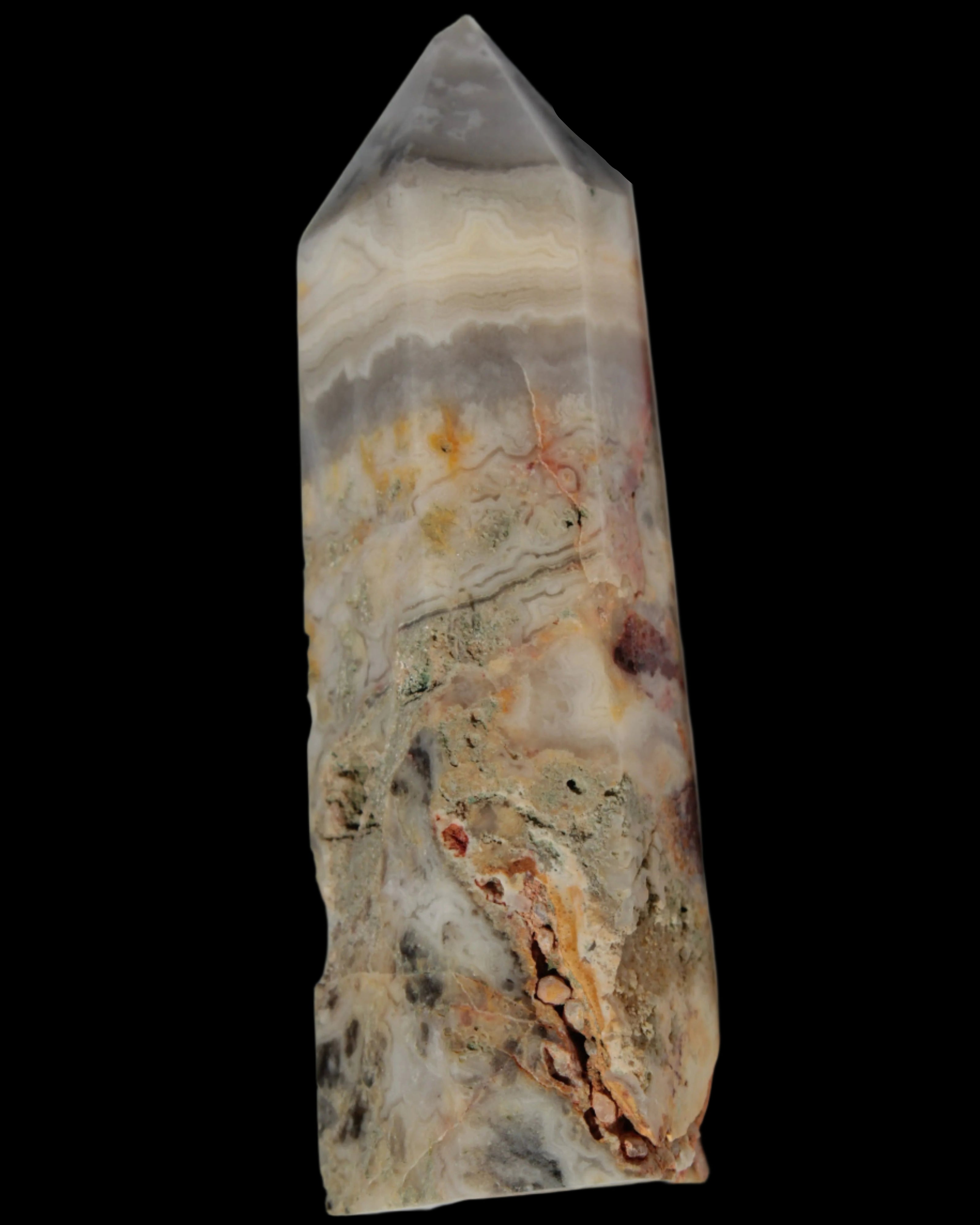 Claybank Agate Marquise wand 59g - Rocks and Things Store