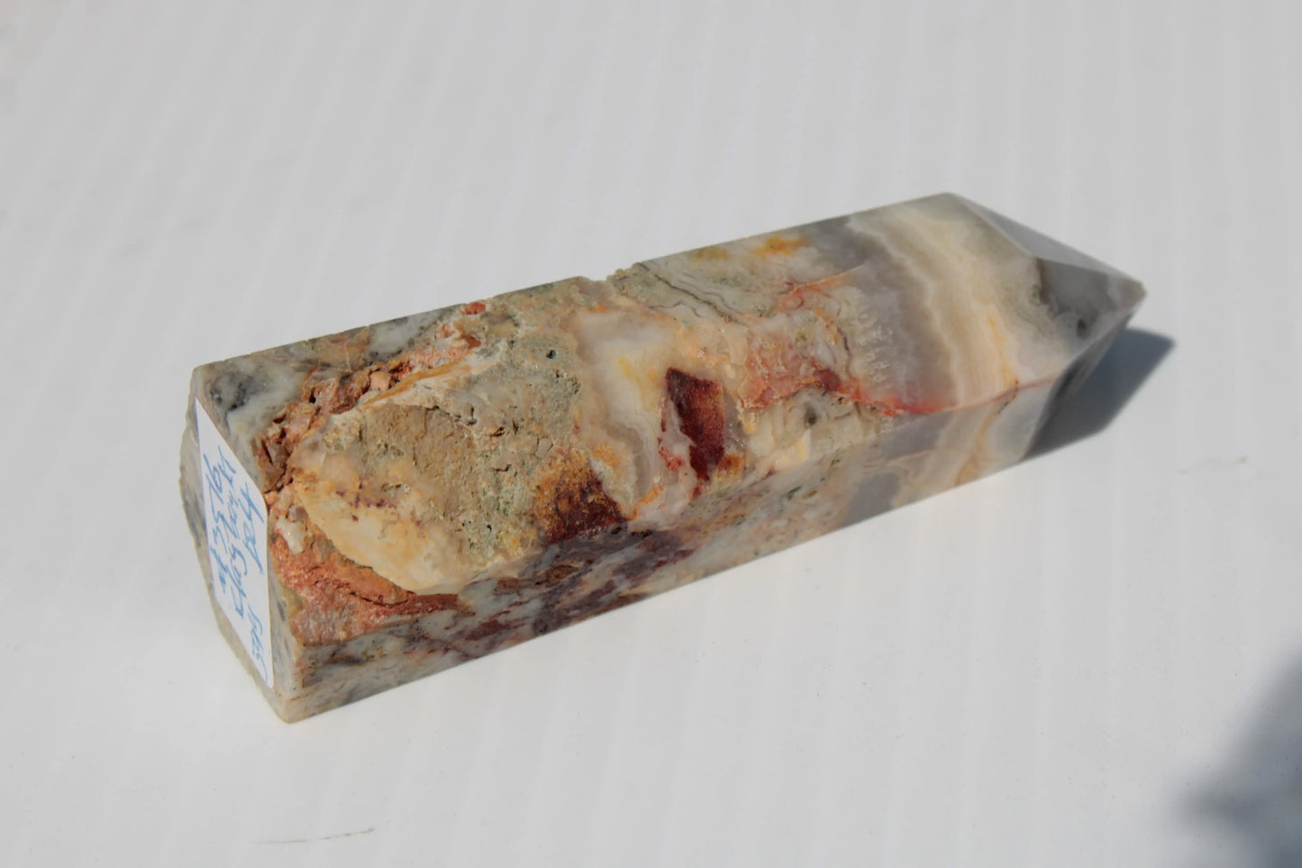 Claybank Agate Marquise wand 59g Rocks and Things