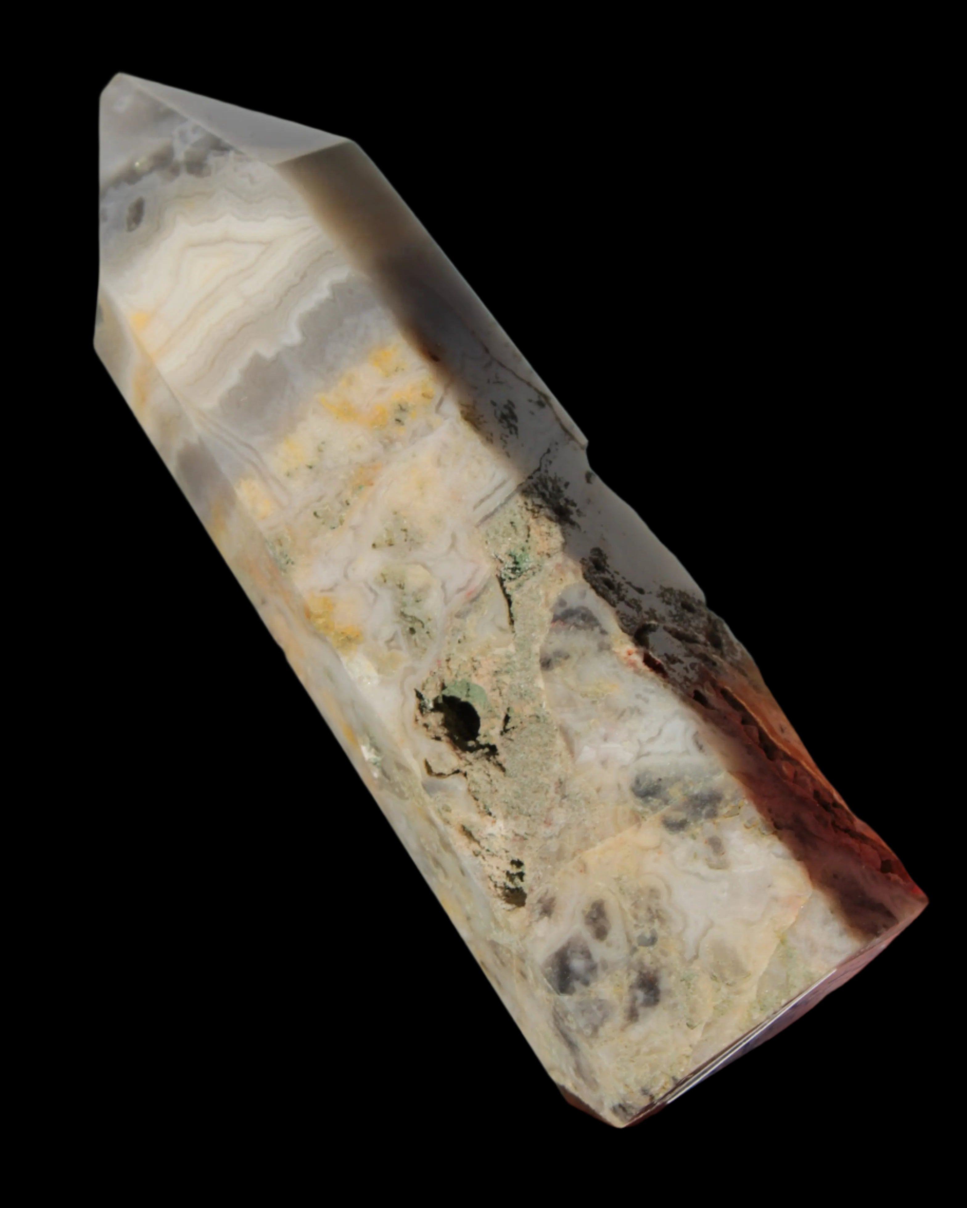 Claybank Agate Marquise wand 59g - Rocks and Things Store