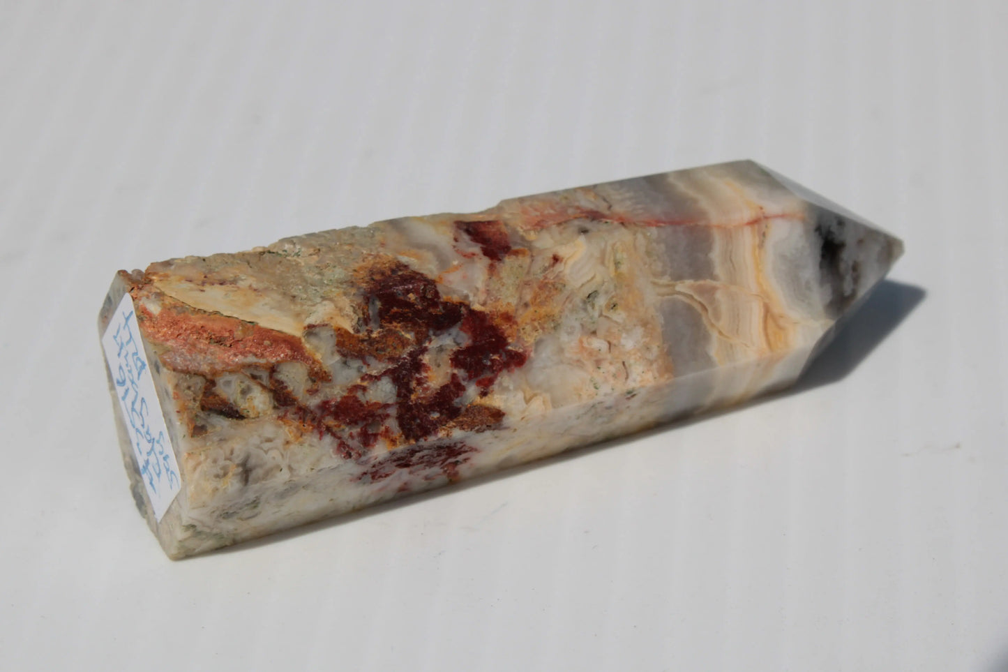 Claybank Agate Marquise wand 59g Rocks and Things