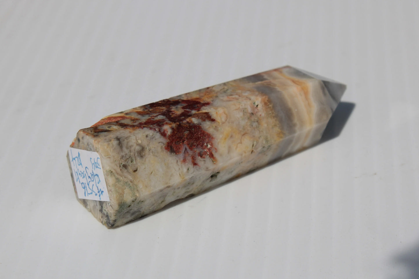 Claybank Agate Marquise wand 59g Rocks and Things