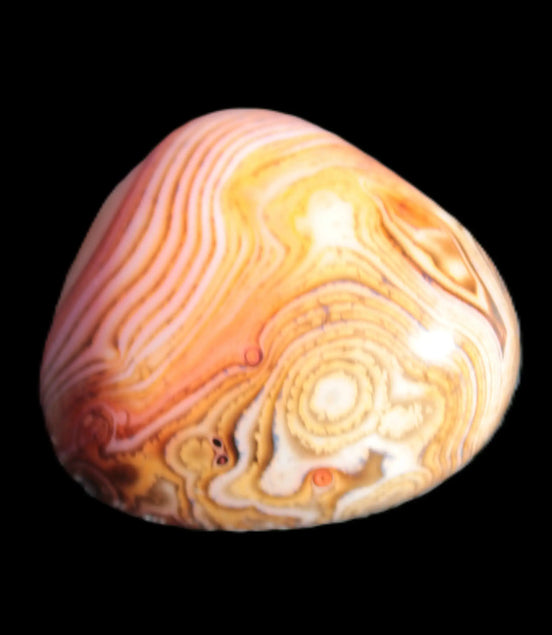 Crazy Lace Silk Banded Agate stone from Madagascar 38mm 45g Rocks and Things