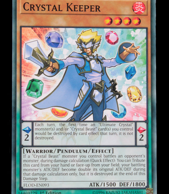 Crystal Keeper common 1st edition YuGiOh card FLOD-EN093 Rocks and Things