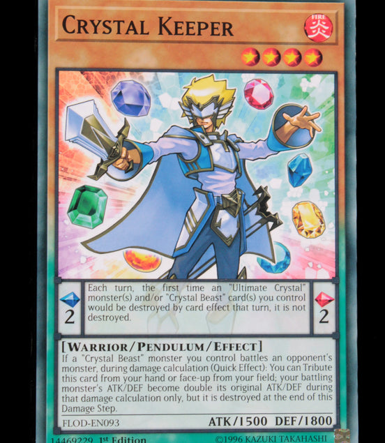 Crystal Keeper common 1st edition YuGiOh card FLOD-EN093 Rocks and Things