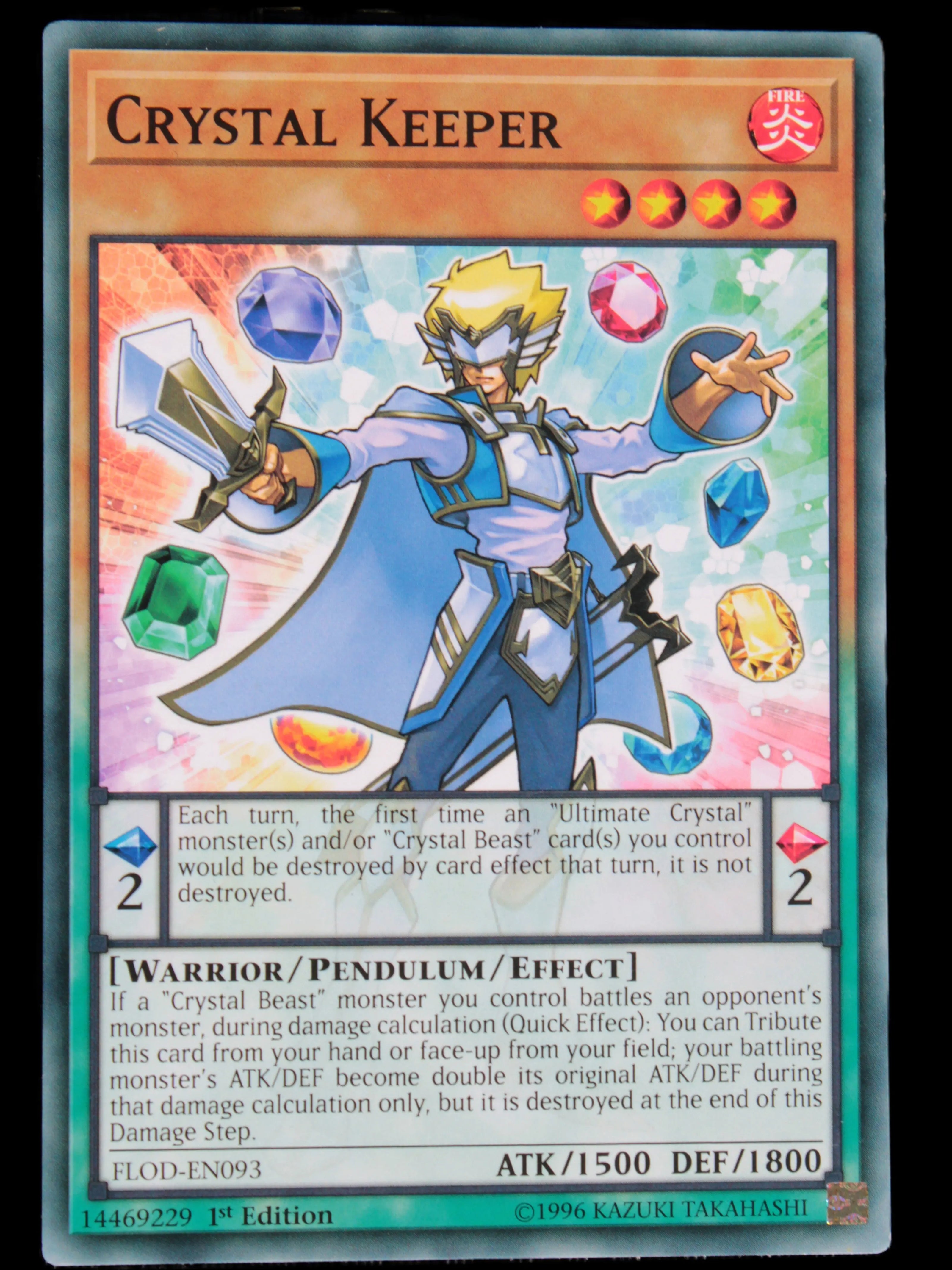 Crystal Keeper common 1st edition YuGiOh card FLOD-EN093 Rocks and Things
