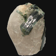 Curved Green Tourmaline crystal on Quartz 123ct  24.6g Rocks and Things Store