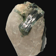 Curved Green Tourmaline crystal on Quartz 123ct  24.6g Rocks and Things Store