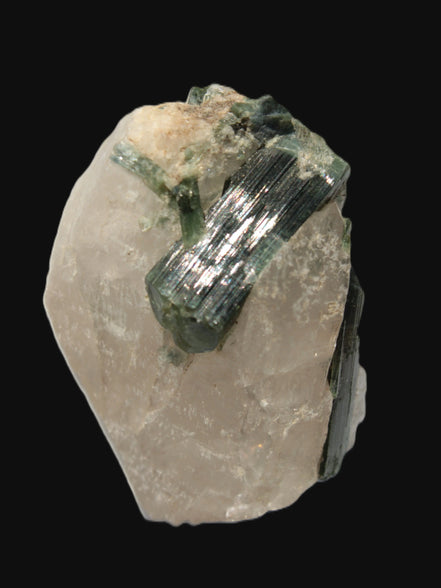 Curved Green Tourmaline crystal on Quartz 123ct  24.6g Rocks and Things Store