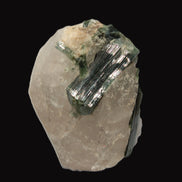 Curved Green Tourmaline crystal on Quartz 123ct  24.6g Rocks and Things Store
