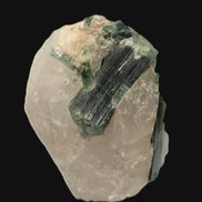 Curved Green Tourmaline crystal on Quartz 123ct  24.6g Rocks and Things Store
