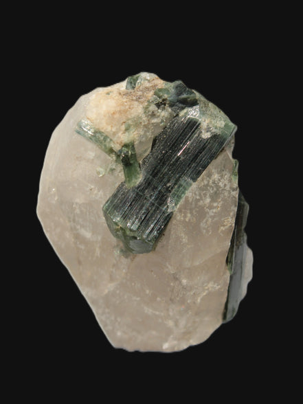Curved Green Tourmaline crystal on Quartz 123ct  24.6g Rocks and Things Store