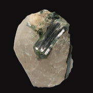 Curved Green Tourmaline crystal on Quartz 123ct  24.6g Rocks and Things Store