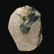 Curved Green Tourmaline crystal on Quartz 123ct  24.6g Rocks and Things Store