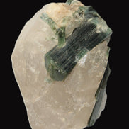 Curved Green Tourmaline crystal on Quartz 123ct  24.6g Rocks and Things Store