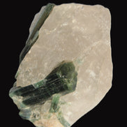 Curved Green Tourmaline crystal on Quartz 123ct  24.6g Rocks and Things Store
