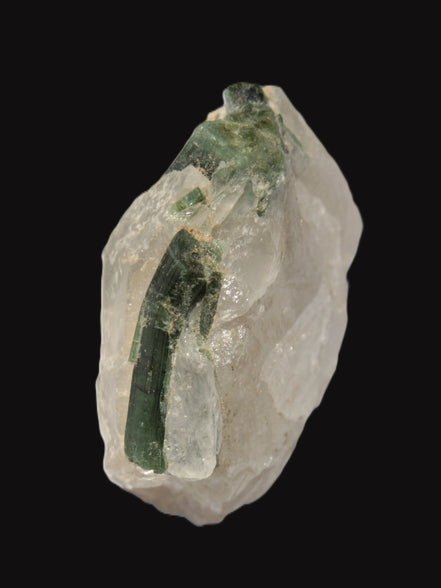 Curved Green Tourmaline crystal on Quartz 123ct  24.6g Rocks and Things Store