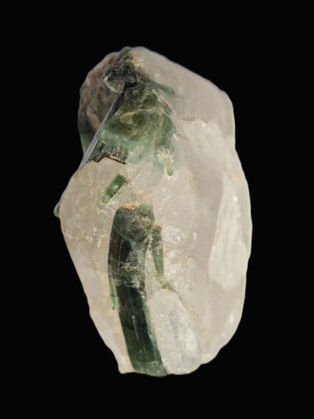 Curved Green Tourmaline crystal on Quartz 123ct  24.6g Rocks and Things Store