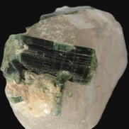Curved Green Tourmaline crystal on Quartz 123ct  24.6g Rocks and Things Store