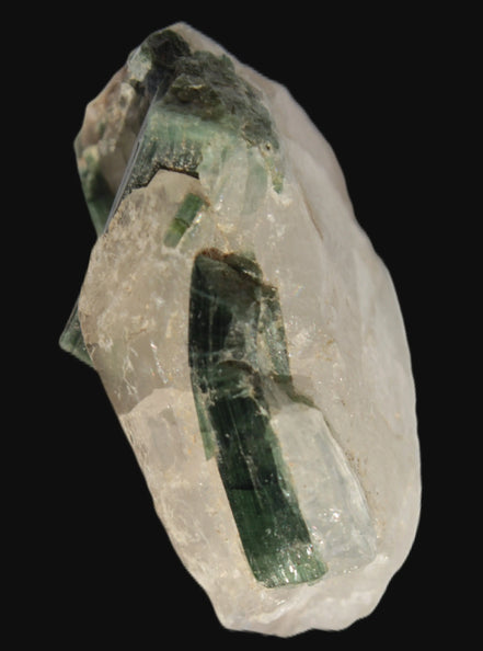 Curved Green Tourmaline crystal on Quartz 123ct  24.6g Rocks and Things Store