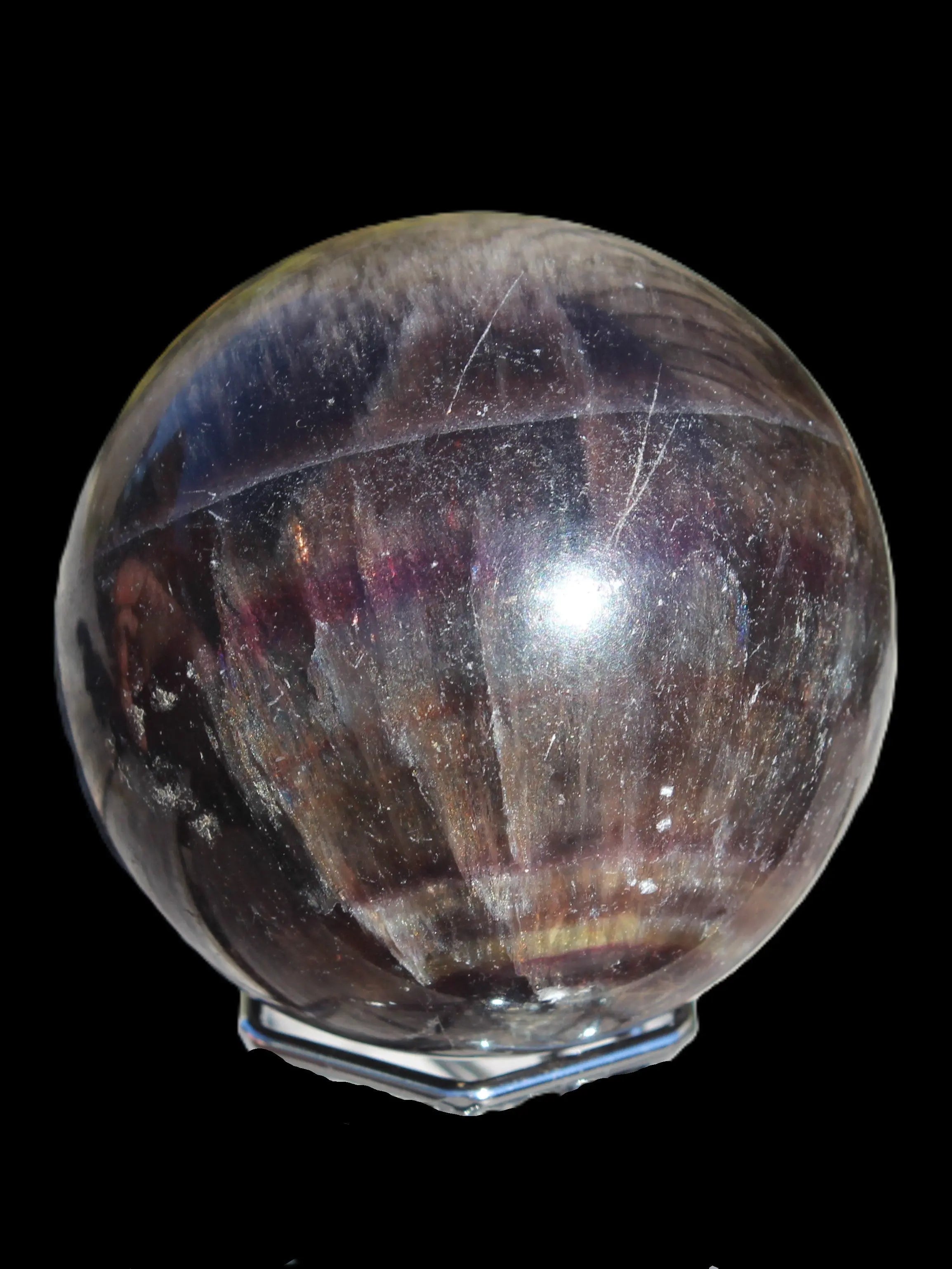 Dark Fluorite sphere 504g Rocks and Things