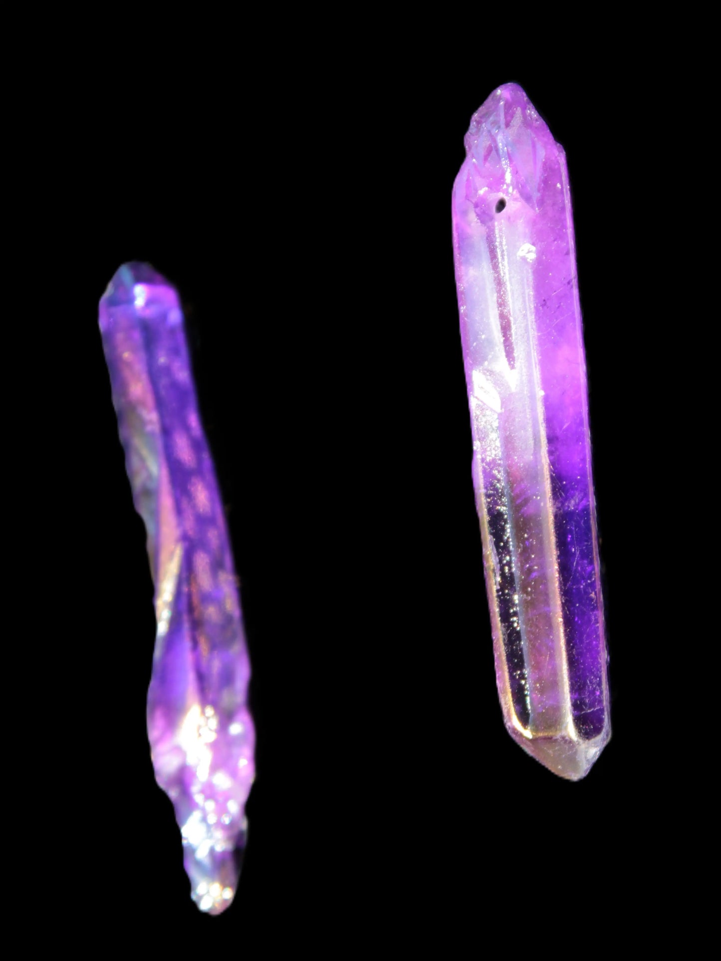 Drilled Angel Aura Quartz crystal points selection Rocks and Things