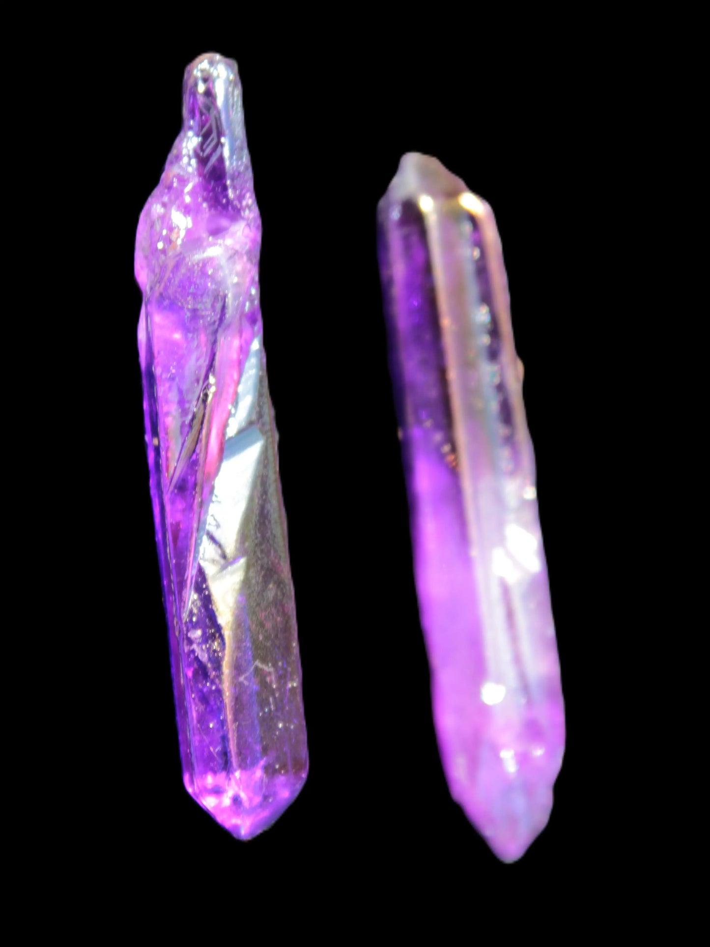 Drilled Angel Aura Quartz crystal points selection Rocks and Things