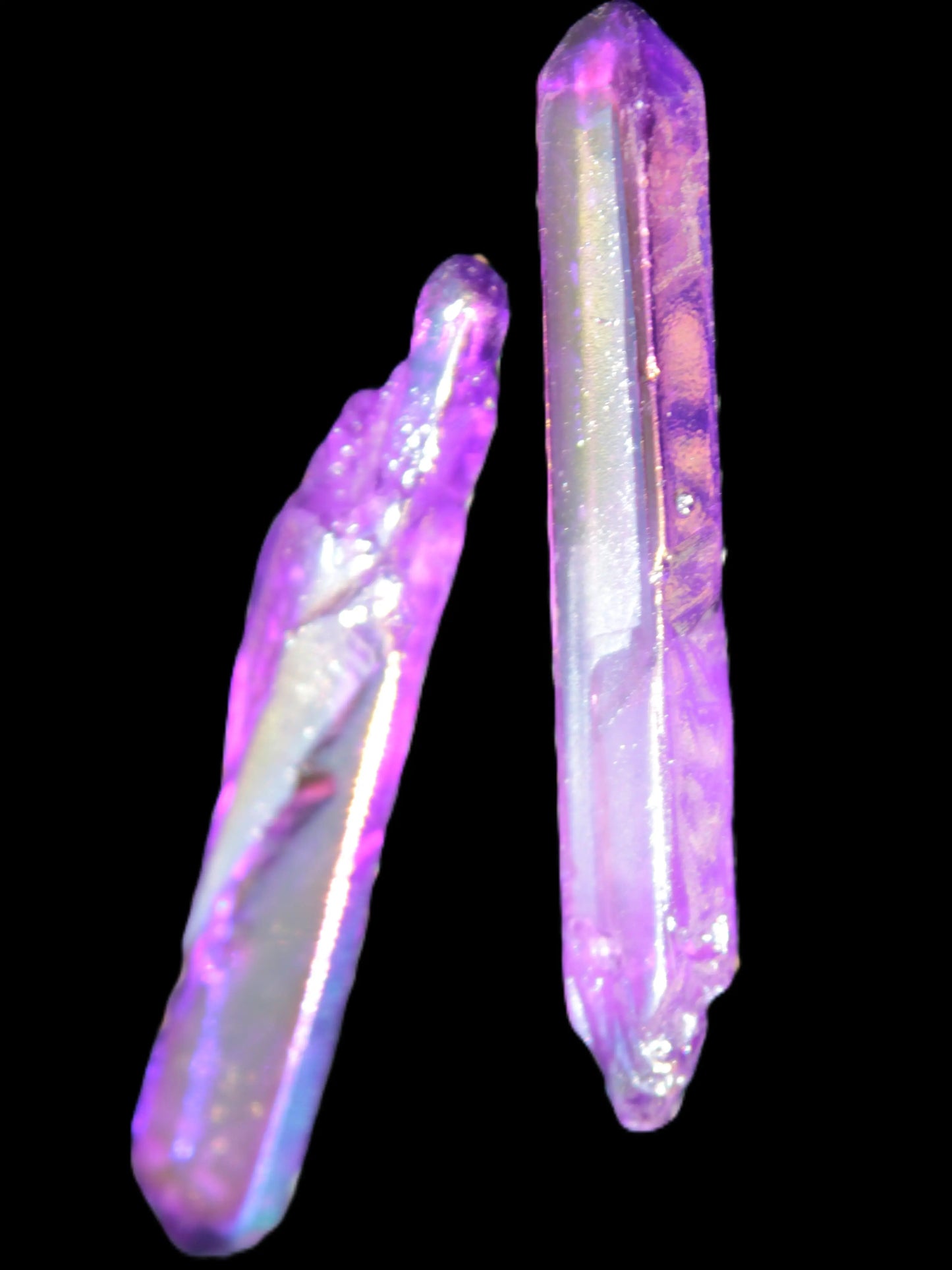 Drilled Angel Aura Quartz crystal points selection Rocks and Things