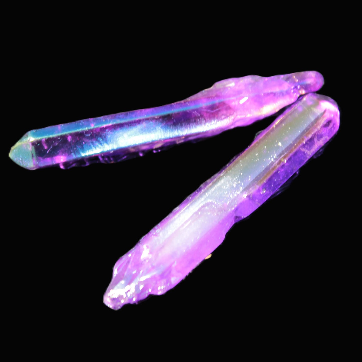 Drilled Angel Aura Quartz crystal points selection Rocks and Things