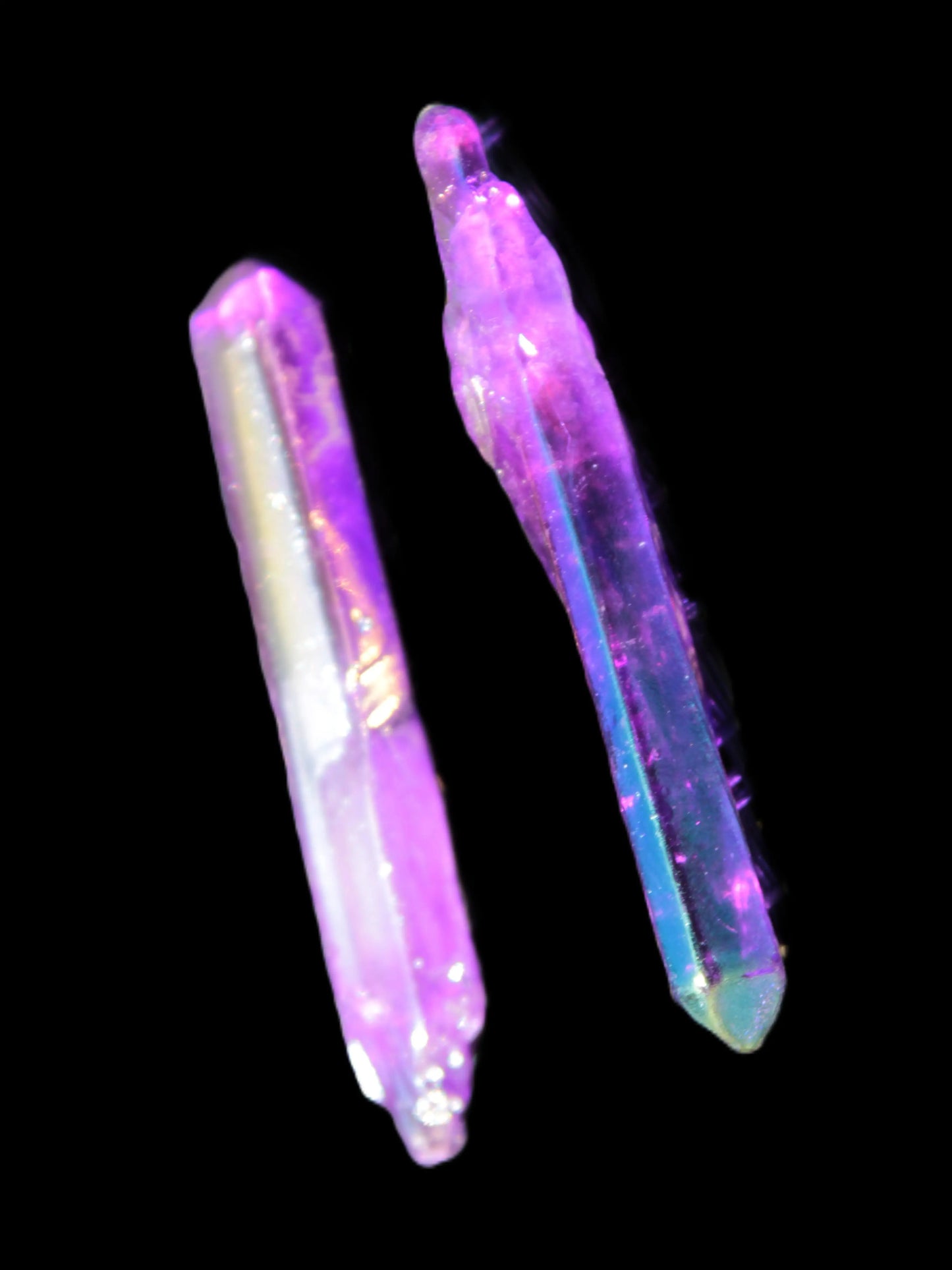 Drilled Angel Aura Quartz crystal points selection Rocks and Things