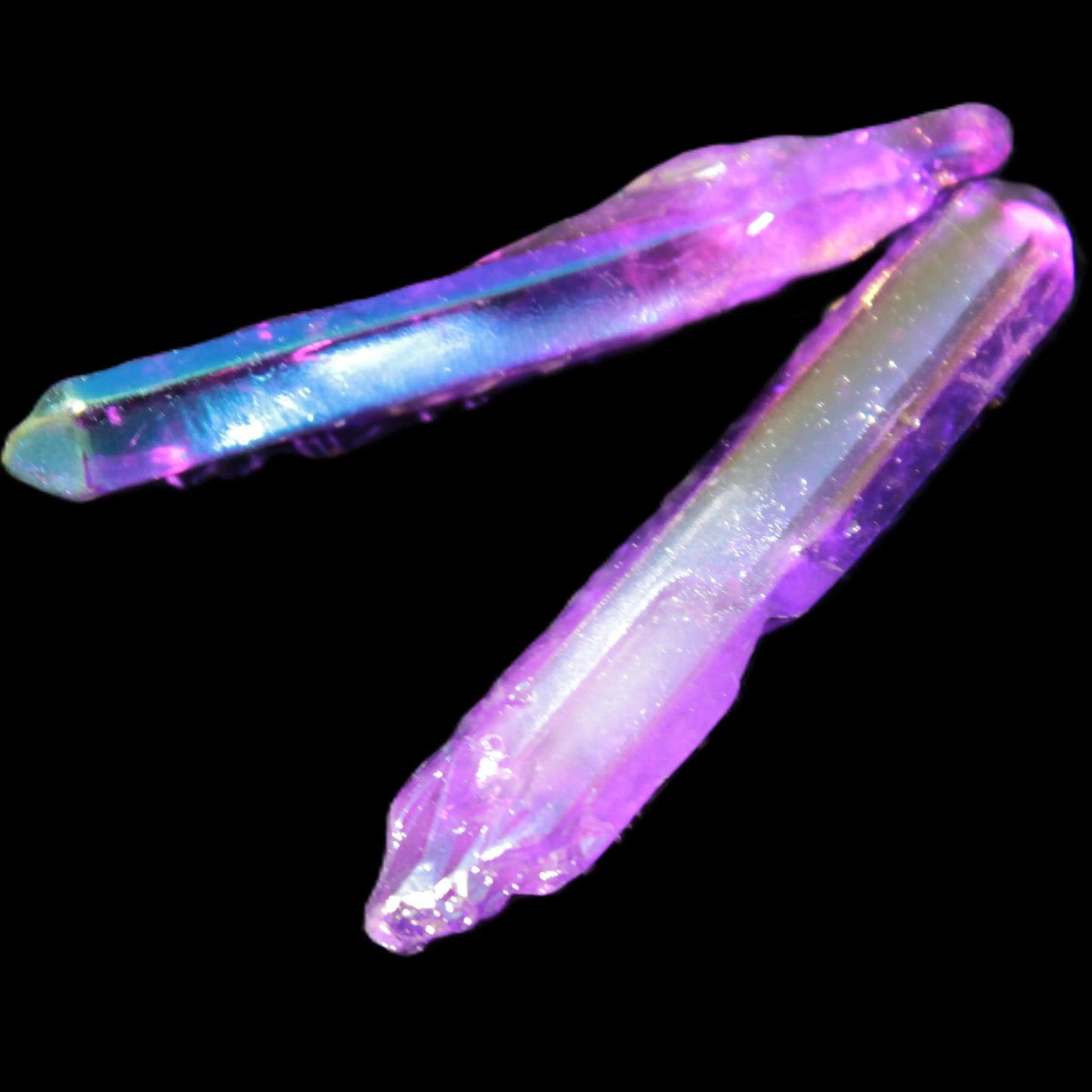 Drilled Angel Aura Quartz crystal points selection Rocks and Things