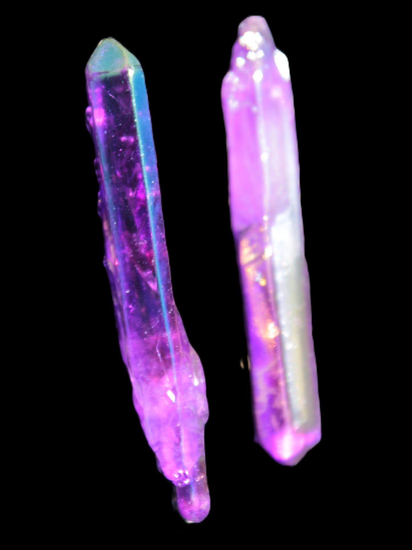 Drilled Angel Aura Quartz crystal points selection Rocks and Things