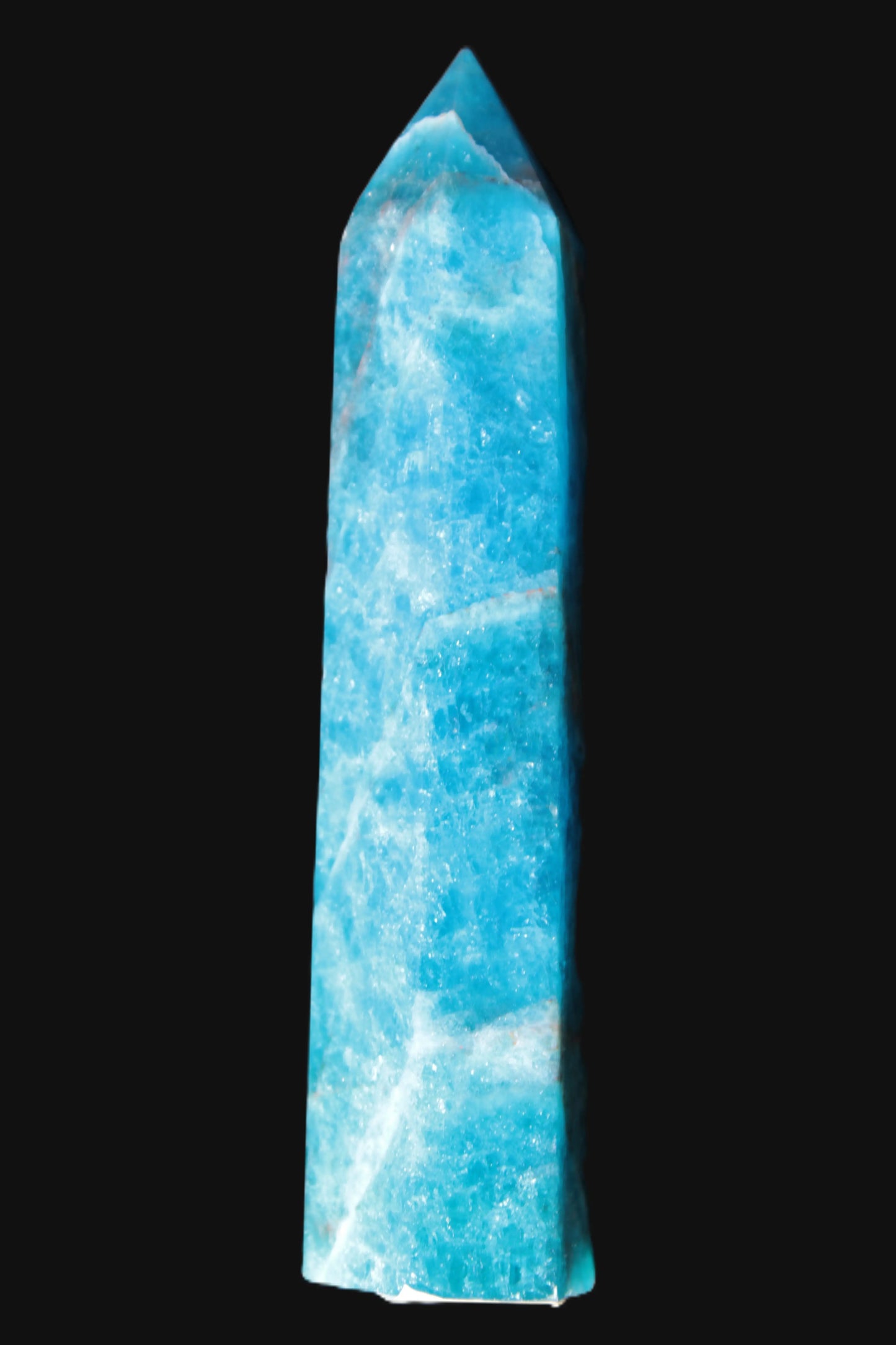 Electric Blue Apatite wand 94mm 77g Rocks and Things