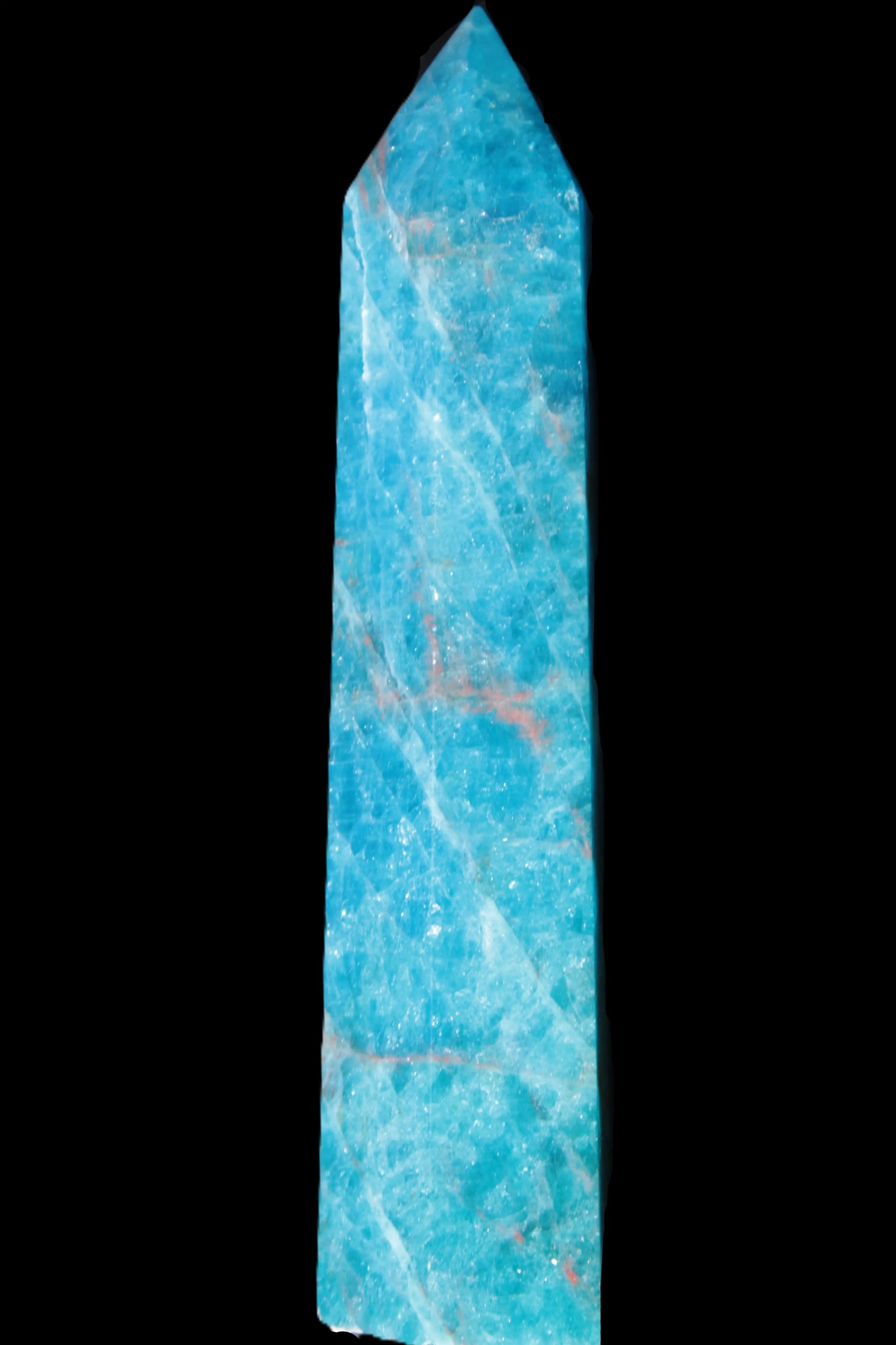 Electric Blue Apatite wand 94mm 77g Rocks and Things