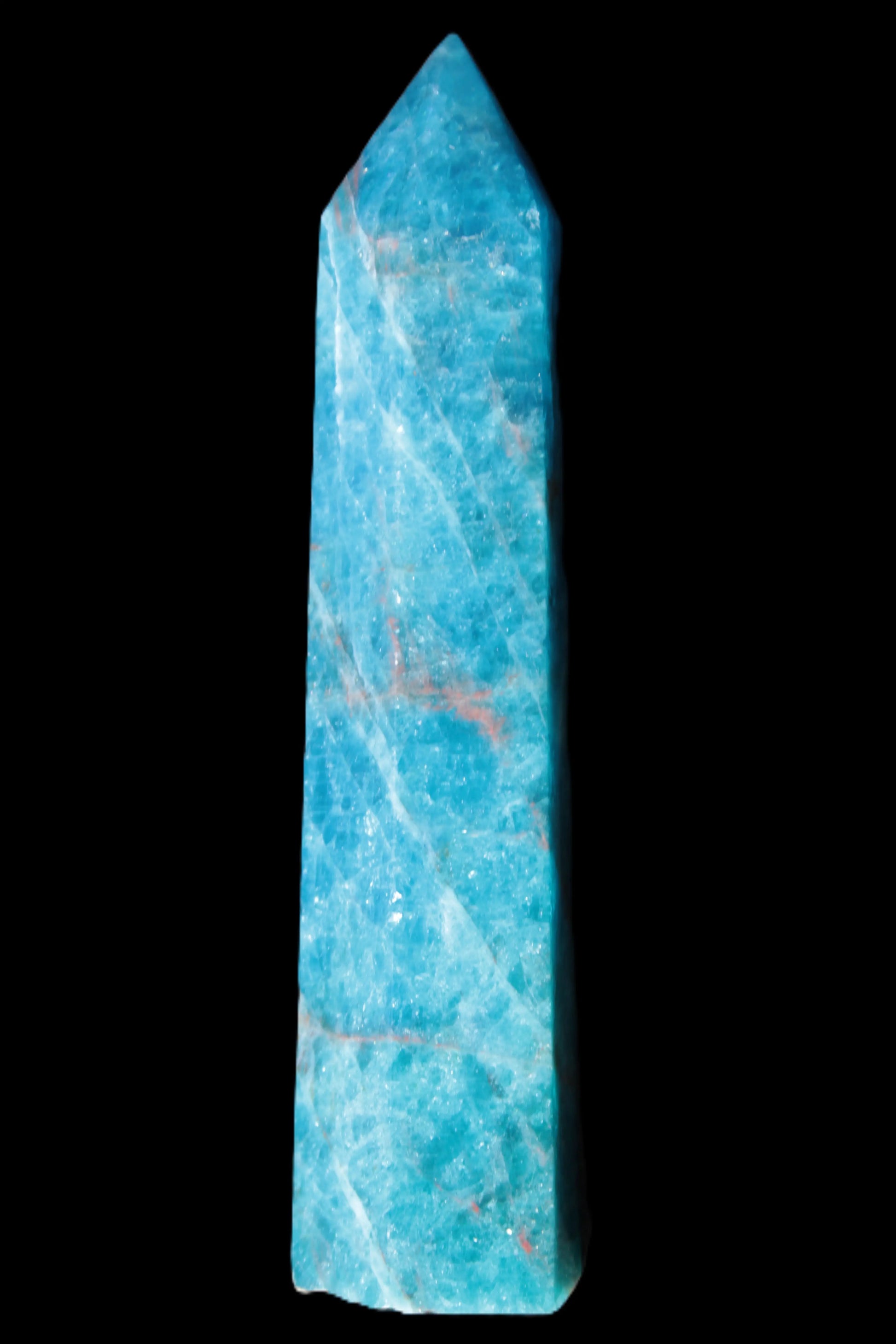 Electric Blue Apatite wand 94mm 77g Rocks and Things