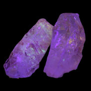 Fenster Quartz with hydrocarbons 2 crystals UV reactive 13-14g Rocks and Things